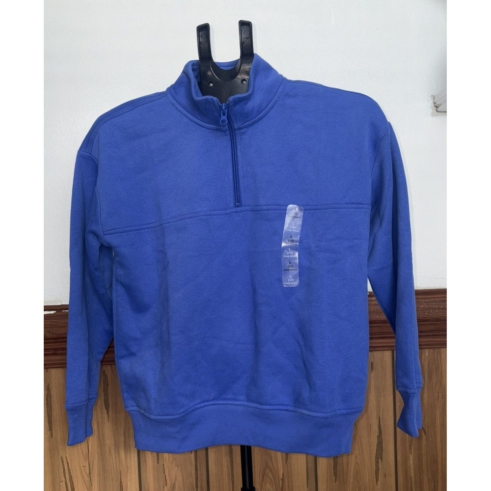 GAP Kids Zip Knit Sweater Blue Pullover Size Large